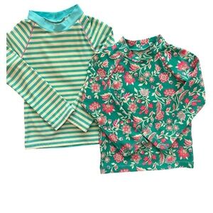 Boden Lot of 2 Rash guards Girls Size 4-5Y UPF40+ Beach Pool Swim Lessons PE